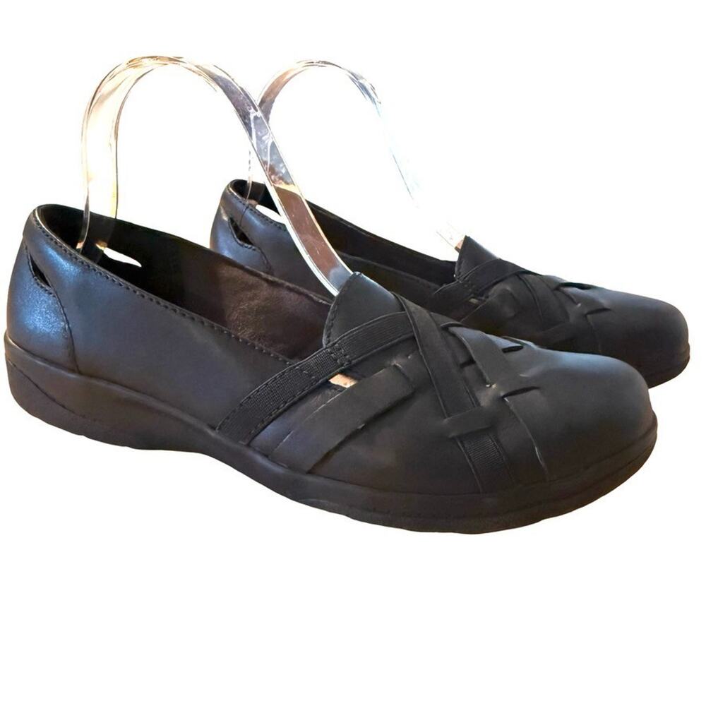 Clarks Cheyn Creek Slip On Loafers Leather Black Flats Casual Shoes sz 8.5 M